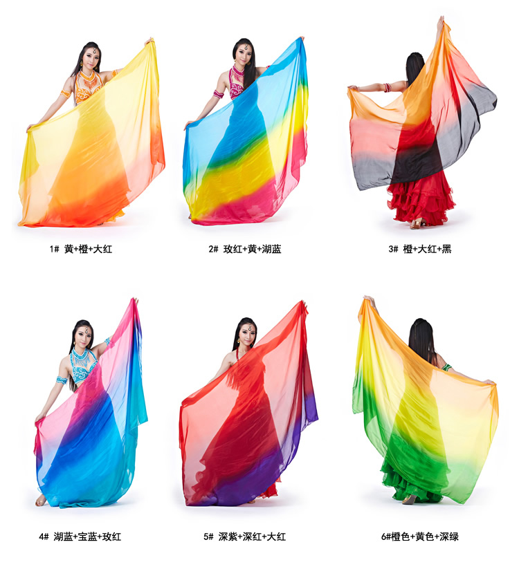 Dancewear Silk Belly Dance Veil For Women 250 cm*110cm
